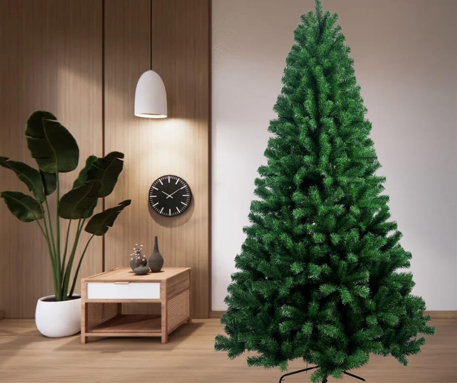 7.5ft Premium Artificial Hinged Christmas Tree, 1500 Branch Tips
